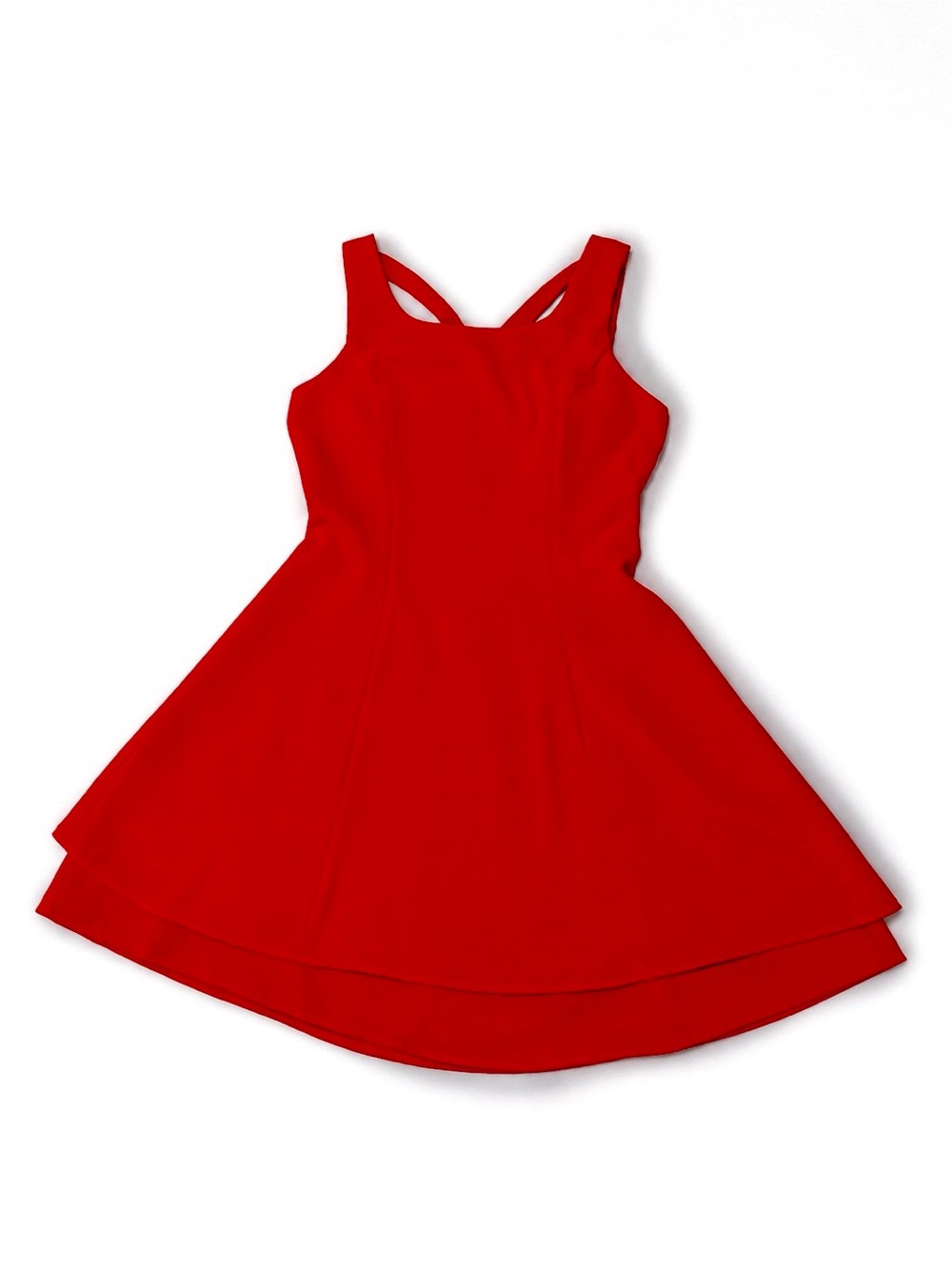 Vintage 90s Y2K Rampage Red Fit & Flare Mini Dress Size 11 Made USA
